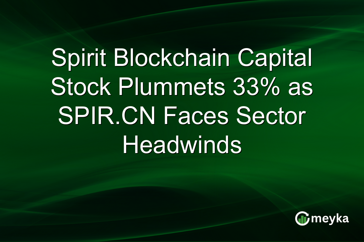 Spirit Blockchain Capital Stock Plummets 33% as SPIR.CN Faces Sector Headwinds