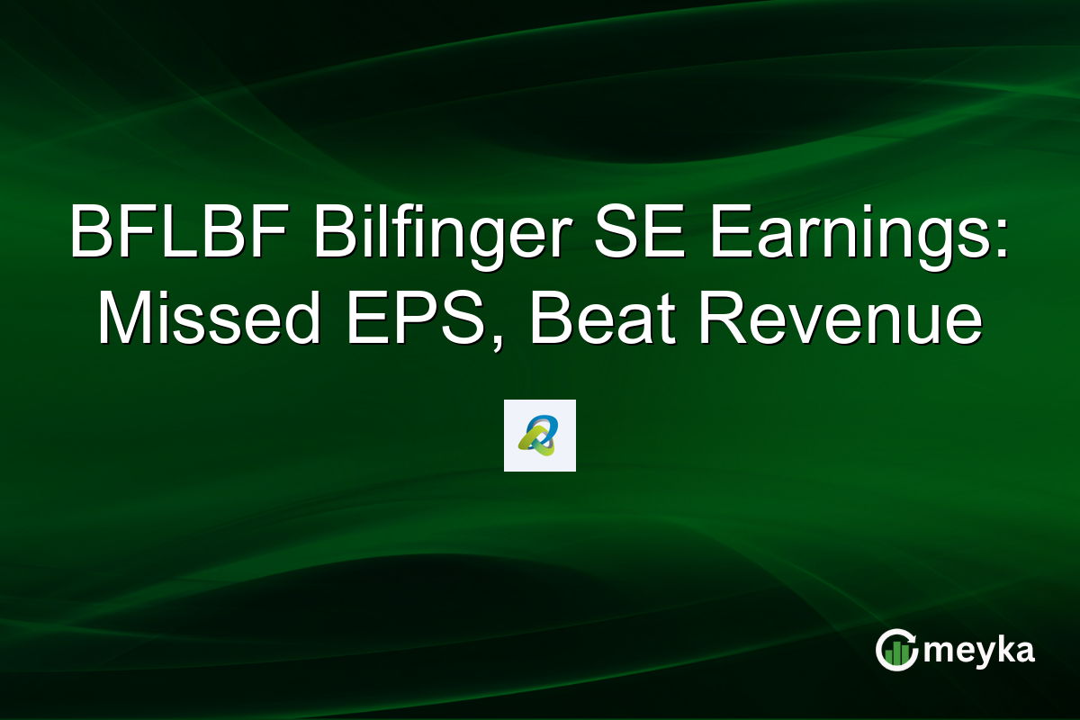 BFLBF Bilfinger SE Earnings: Missed EPS, Beat Revenue