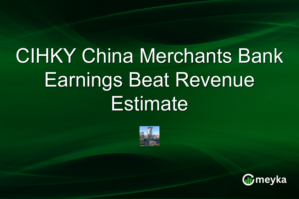 CIHKY China Merchants Bank Earnings Beat Revenue Estimate