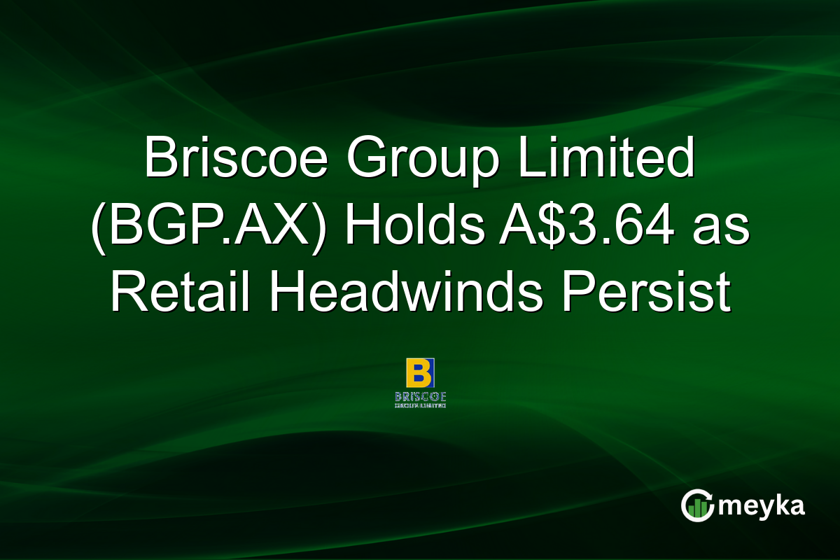 Briscoe Group Limited (BGP.AX) Holds A$3.64 as Retail Headwinds Persist