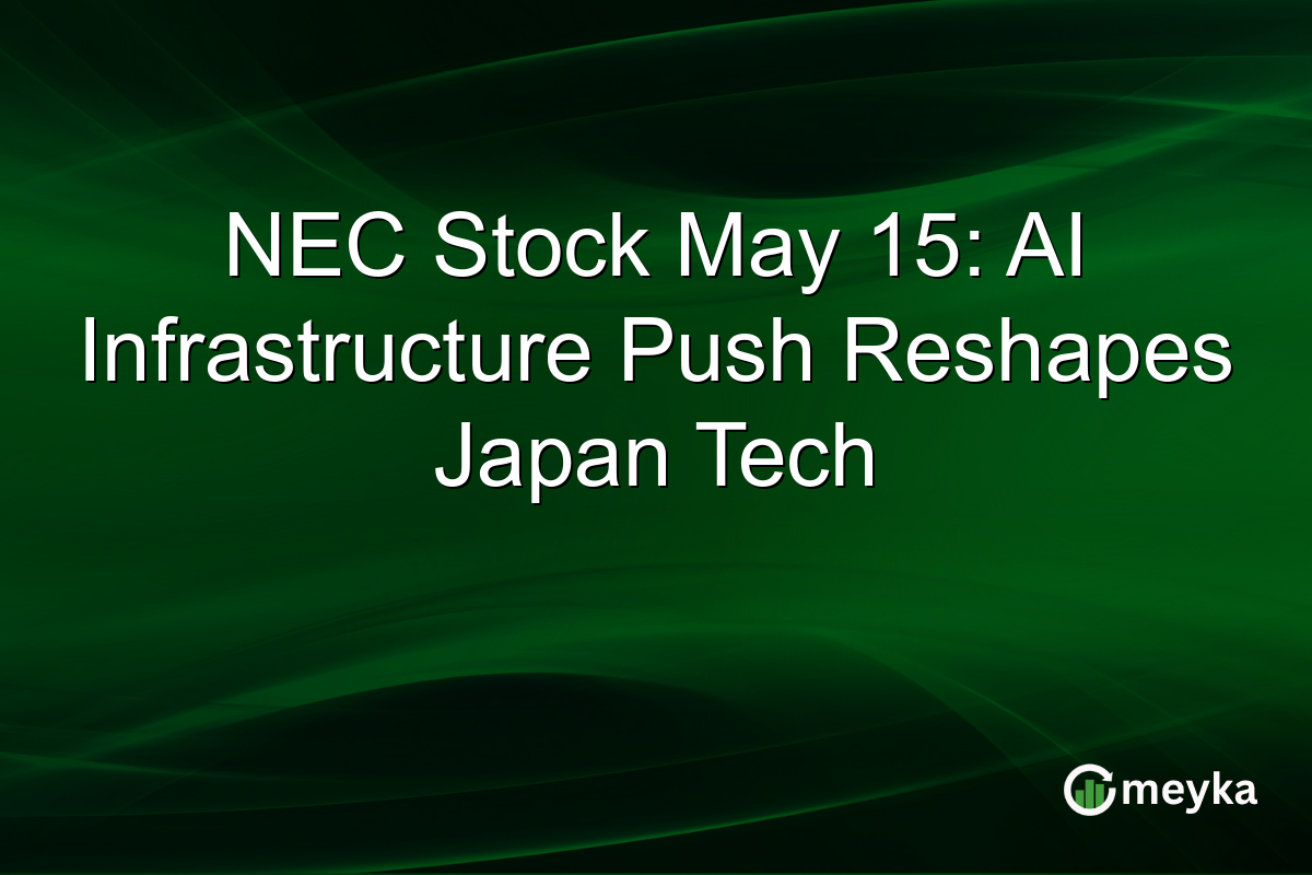 NEC Stock May 15: AI Infrastructure Push Reshapes Japan Tech