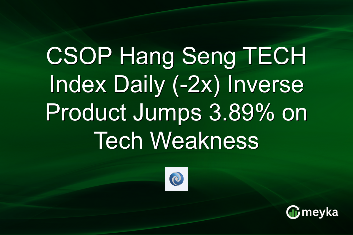 CSOP Hang Seng TECH Index Daily (-2x) Inverse Product Jumps 3.89% on Tech Weakness