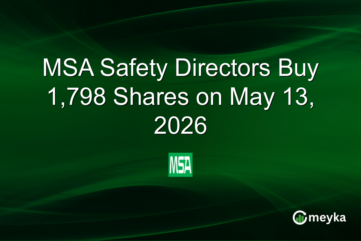 MSA Safety Directors Buy 1,798 Shares on May 13, 2026