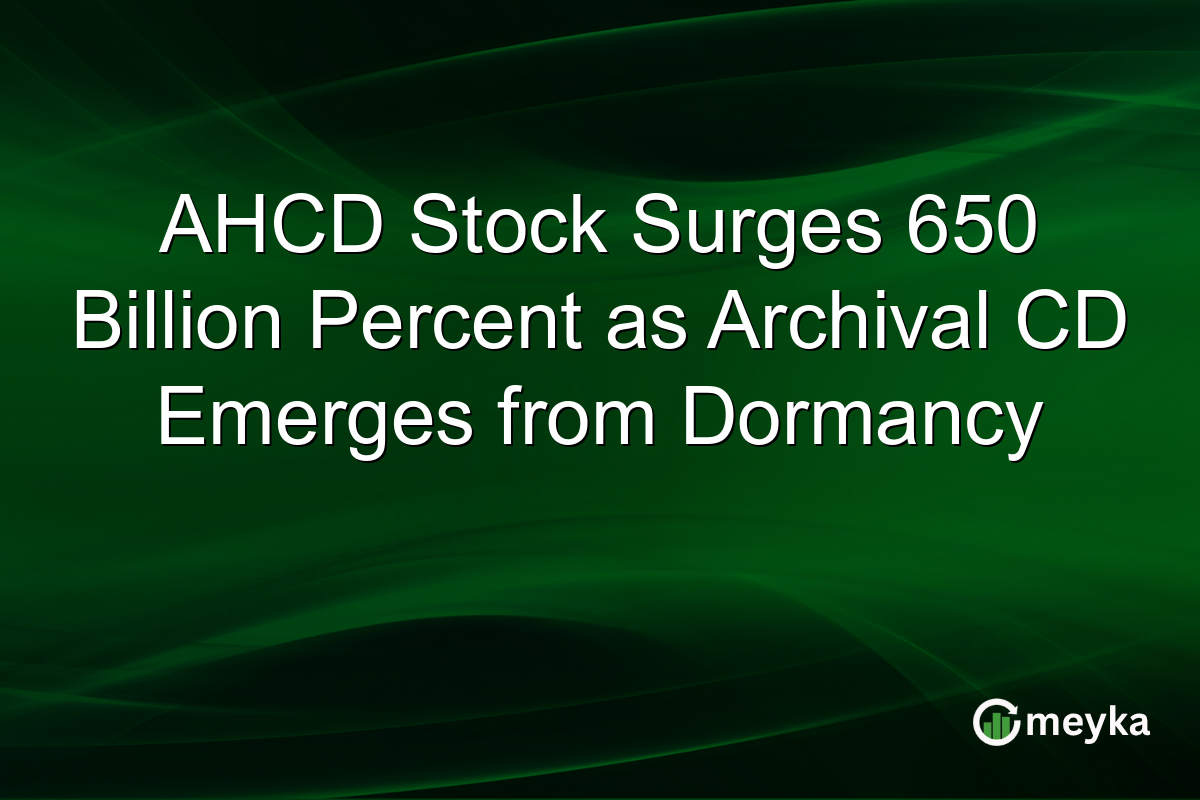 AHCD Stock Surges 650 Billion Percent as Archival CD Emerges from Dormancy