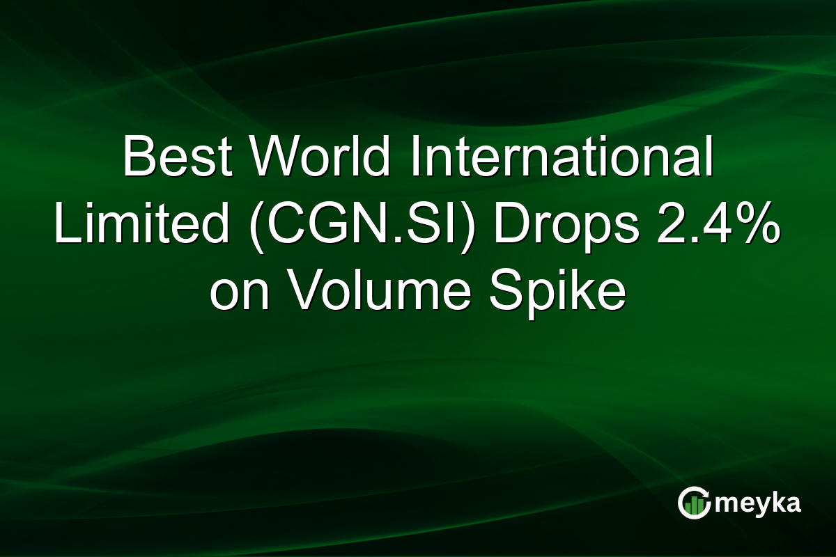Best World International Limited (CGN.SI) Drops 2.4% on Volume Spike