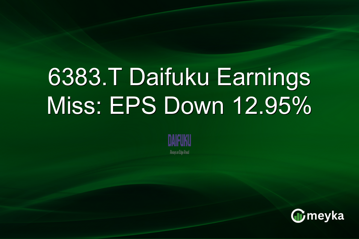 6383.T Daifuku Earnings Miss: EPS Down 12.95%