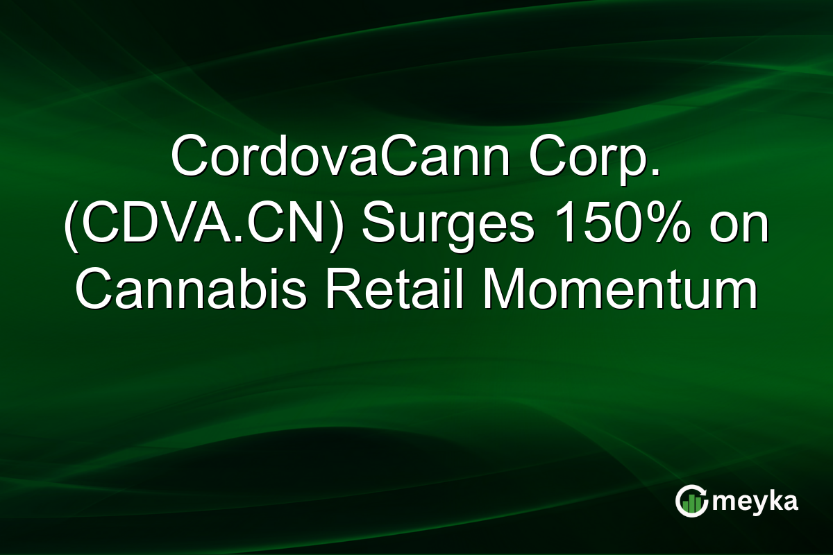 CordovaCann Corp. (CDVA.CN) Surges 150% on Cannabis Retail Momentum