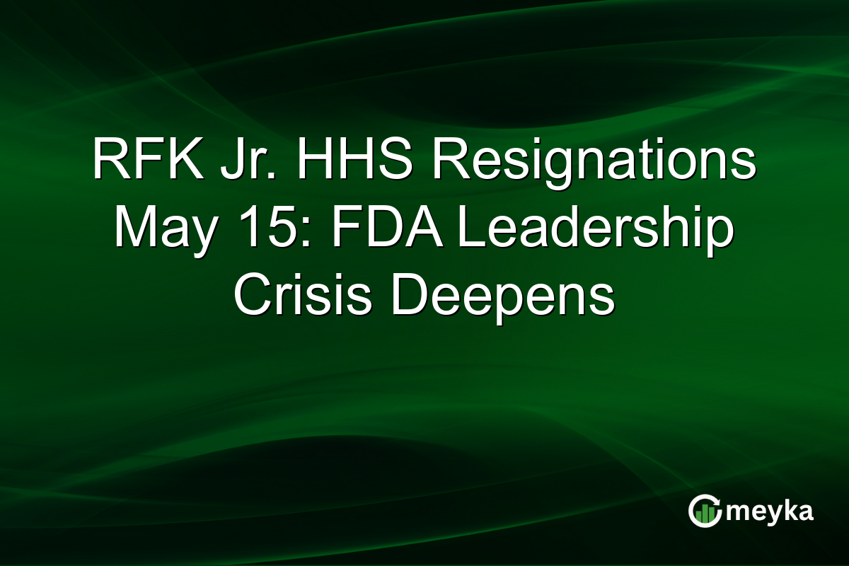 RFK Jr. HHS Resignations May 15: FDA Leadership Crisis Deepens