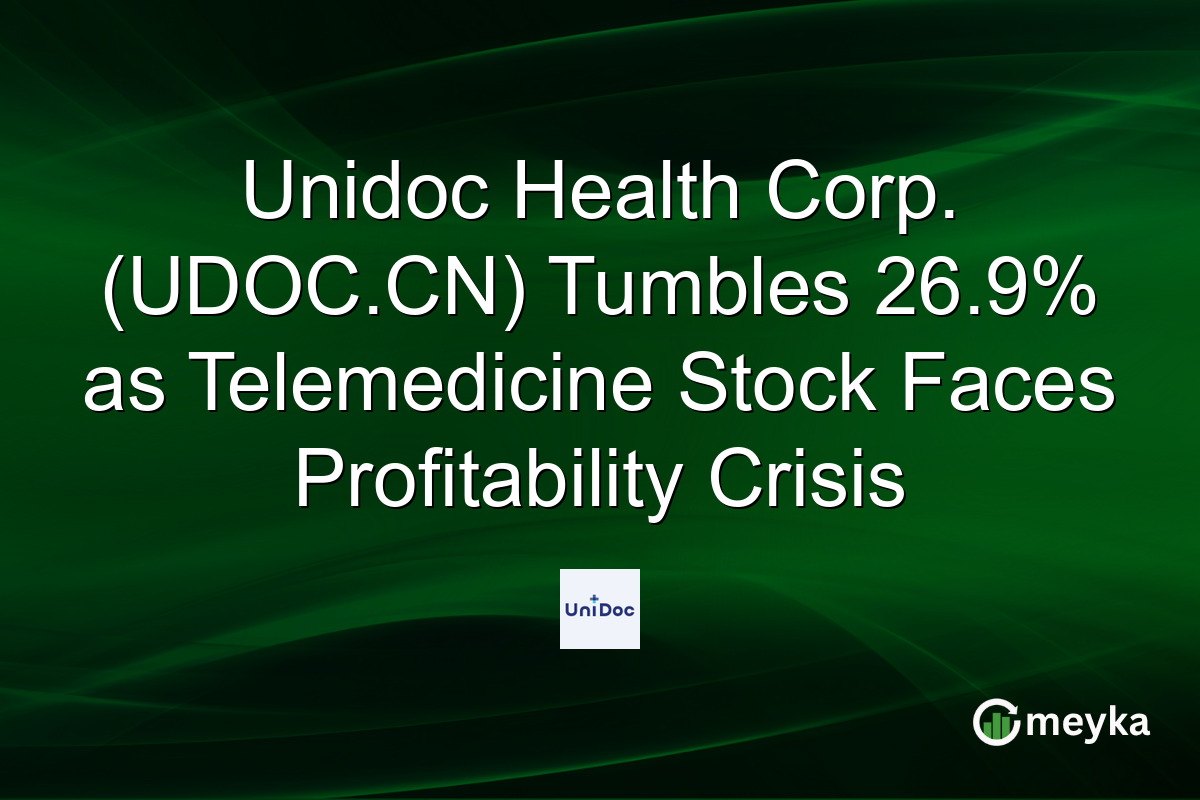 Unidoc Health Corp. (UDOC.CN) Tumbles 26.9% as Telemedicine Stock Faces Profitability Crisis