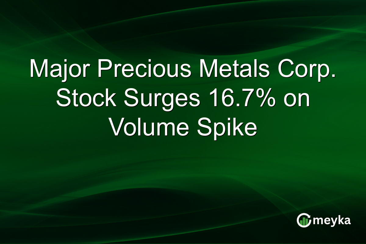 Major Precious Metals Corp. Stock Surges 16.7% on Volume Spike