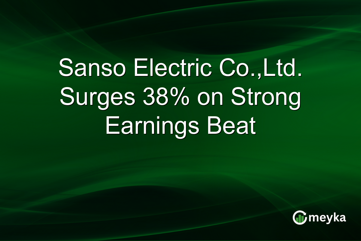 Sanso Electric Co.,Ltd. Surges 38% on Strong Earnings Beat
