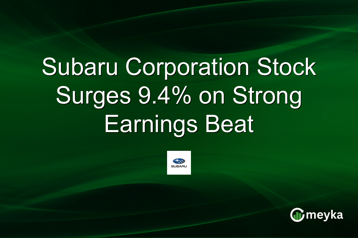 Subaru Corporation Stock Surges 9.4% on Strong Earnings Beat