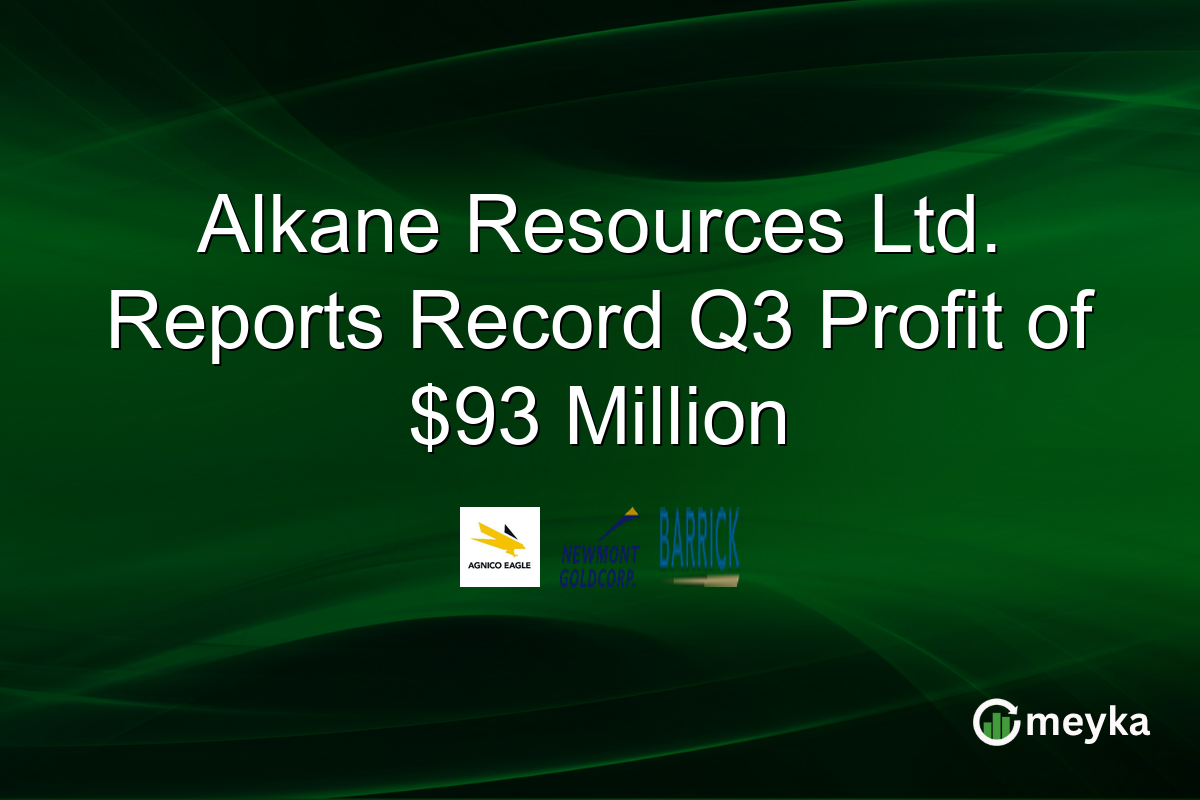 Alkane Resources Ltd. Reports Record Q3 Profit of $93 Million