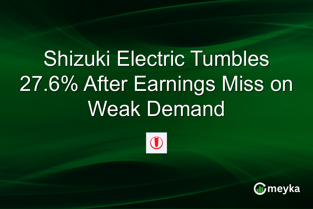 Shizuki Electric Tumbles 27.6% After Earnings Miss on Weak Demand