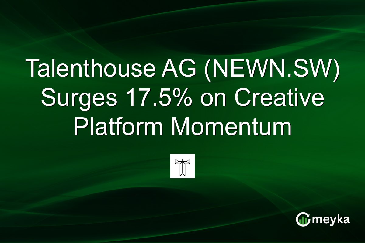 Talenthouse AG (NEWN.SW) Surges 17.5% on Creative Platform Momentum
