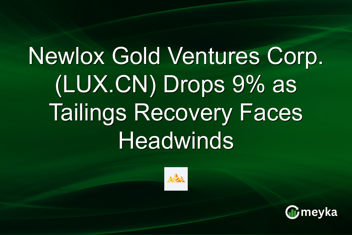Newlox Gold Ventures Corp. (LUX.CN) Drops 9% as Tailings Recovery Faces Headwinds