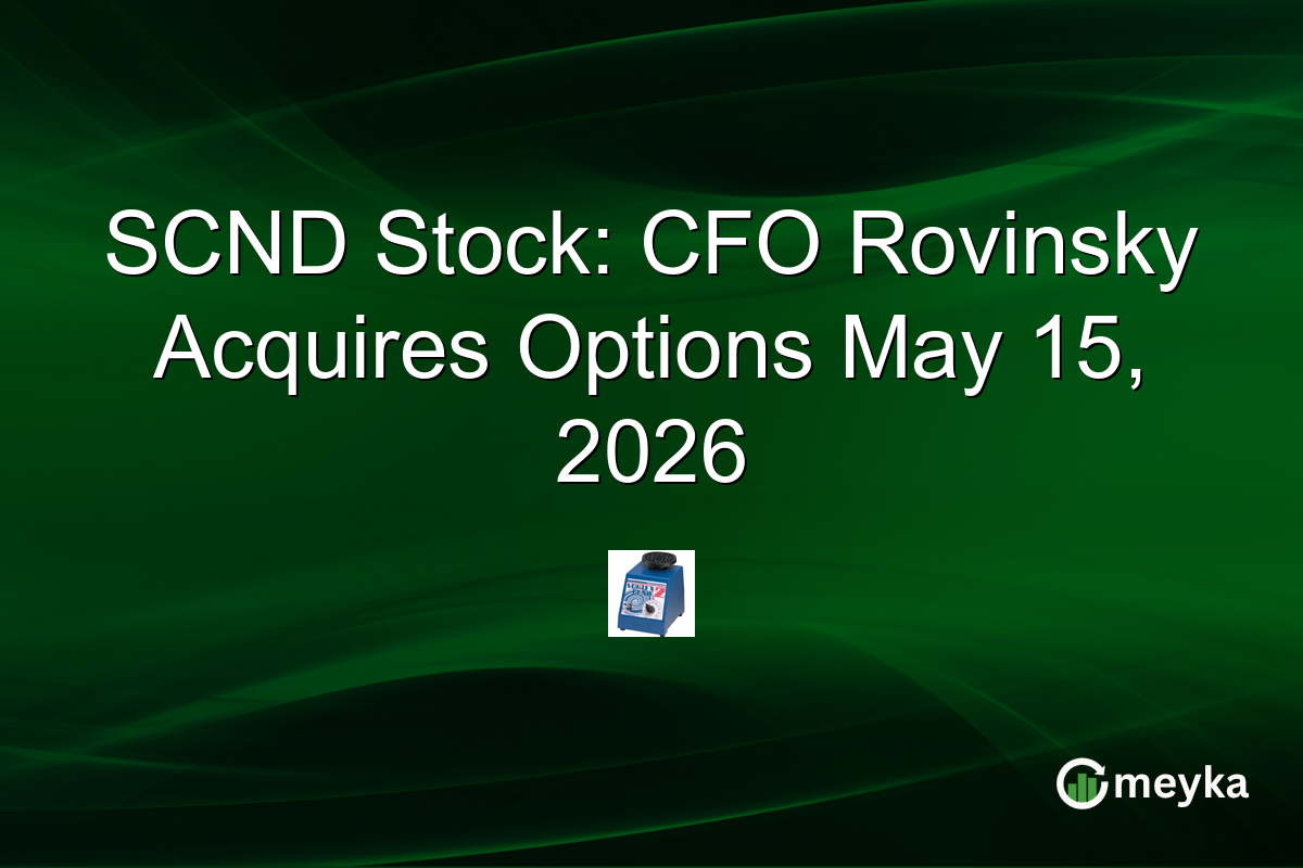 SCND Stock: CFO Rovinsky Acquires Options May 15, 2026