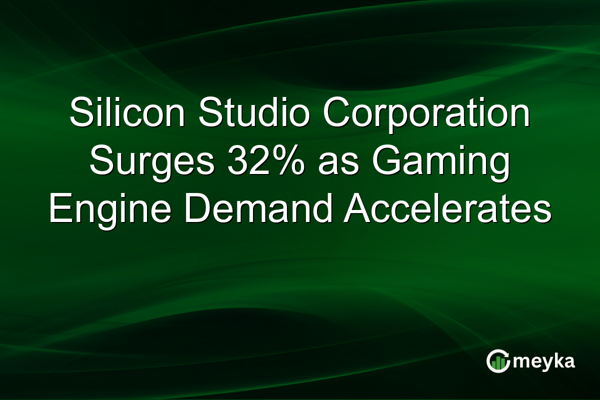 Silicon Studio Corporation Surges 32% as Gaming Engine Demand Accelerates