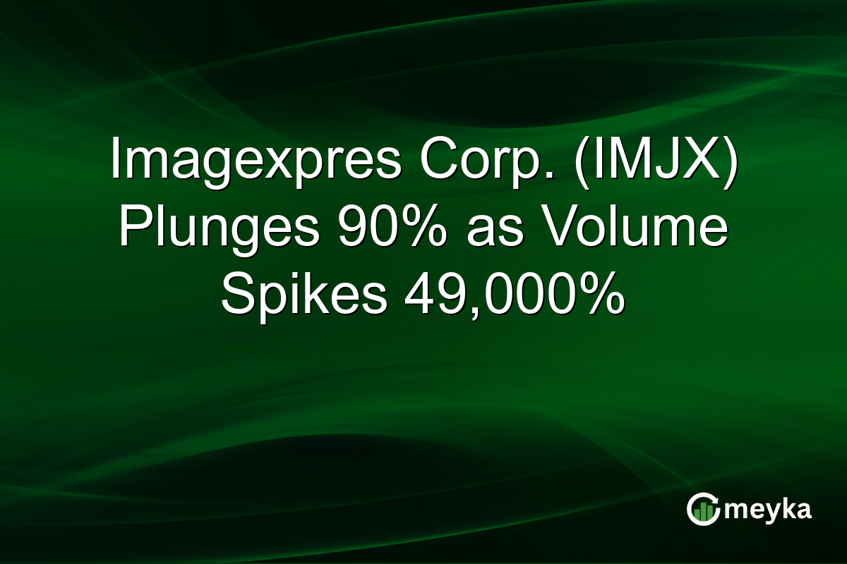 Imagexpres Corp. (IMJX) Plunges 90% as Volume Spikes 49,000%
