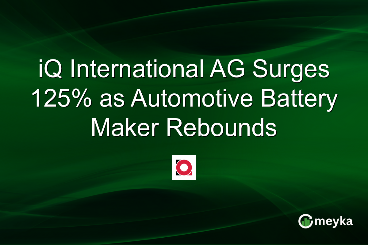 iQ International AG Surges 125% as Automotive Battery Maker Rebounds