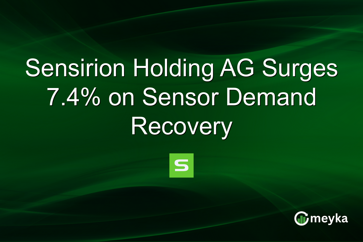 Sensirion Holding AG Surges 7.4% on Sensor Demand Recovery
