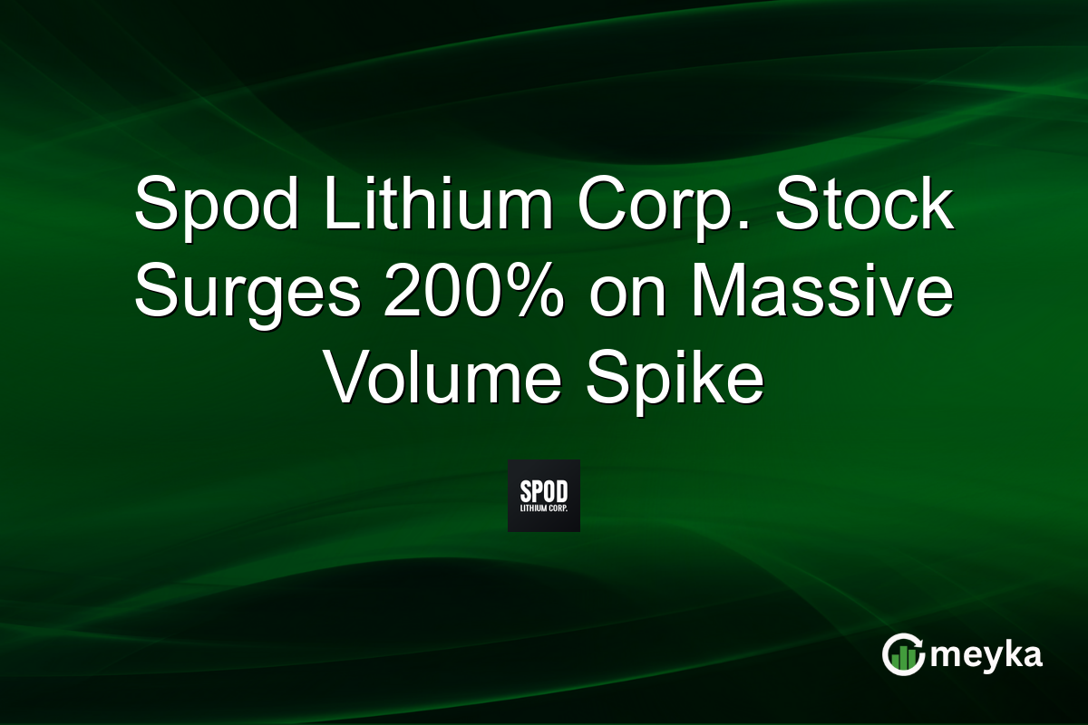 Spod Lithium Corp. Stock Surges 200% on Massive Volume Spike