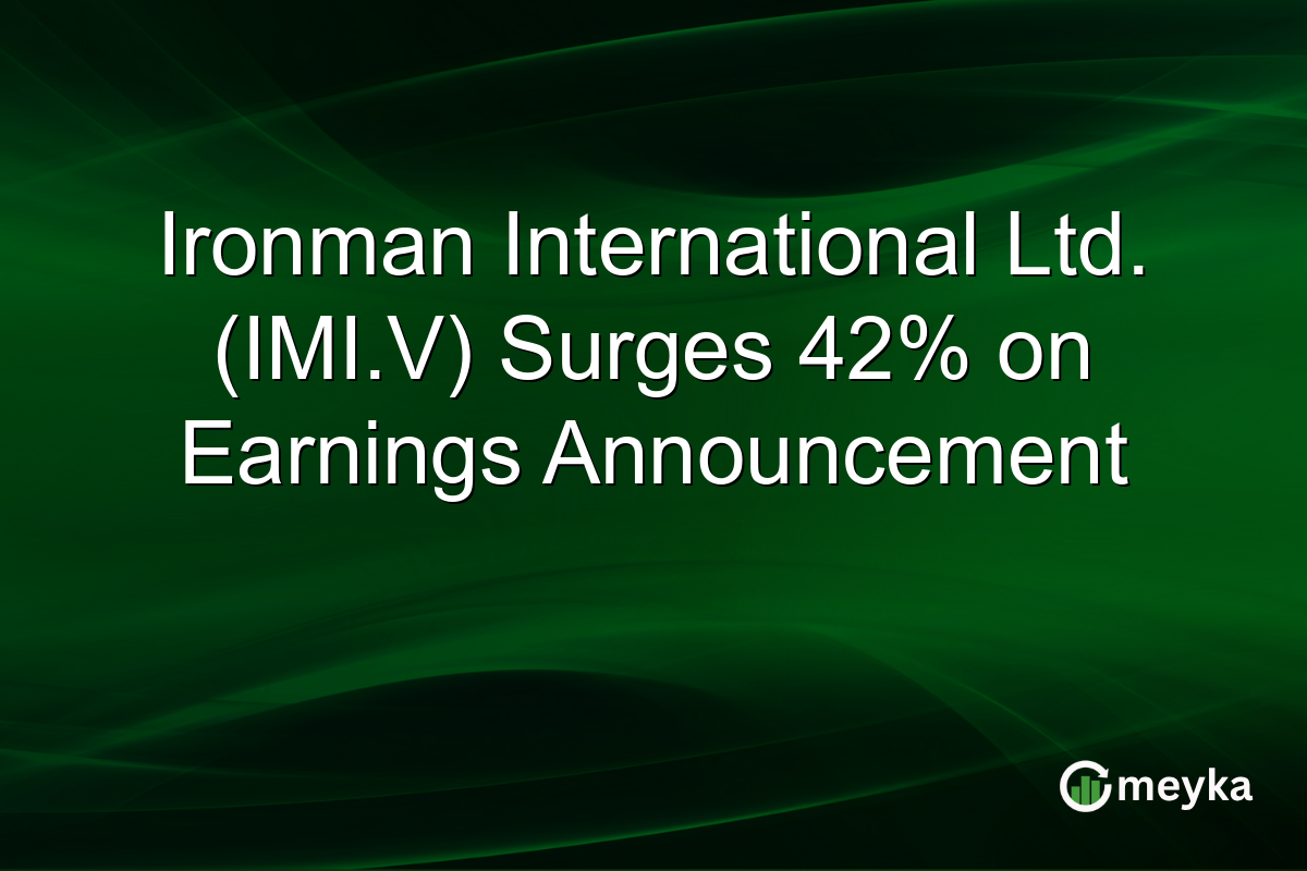Ironman International Ltd. (IMI.V) Surges 42% on Earnings Announcement