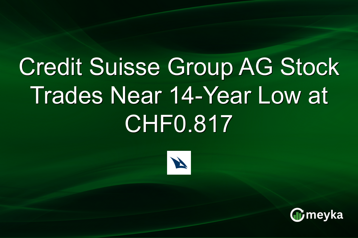 Credit Suisse Group AG Stock Trades Near 14-Year Low at CHF0.817