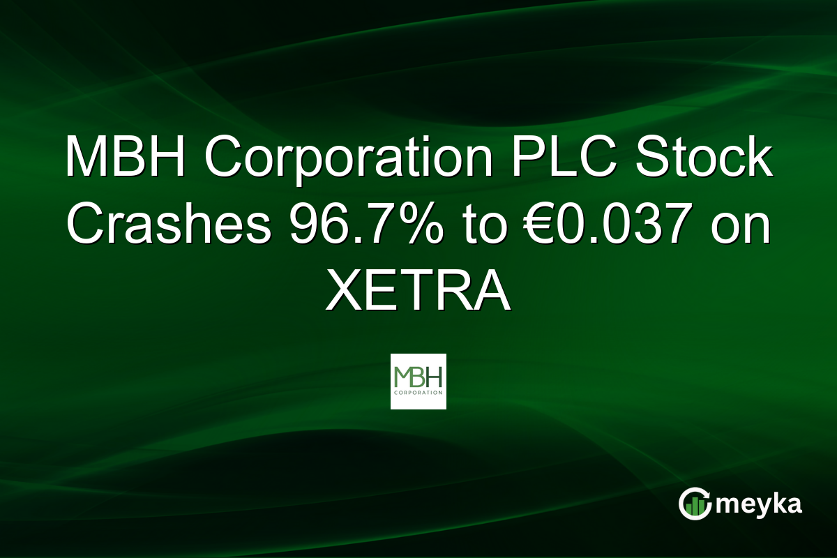 MBH Corporation PLC Stock Crashes 96.7% to €0.037 on XETRA