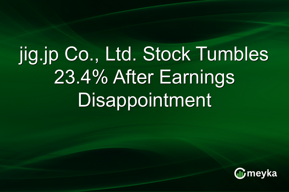 jig.jp Co., Ltd. Stock Tumbles 23.4% After Earnings Disappointment