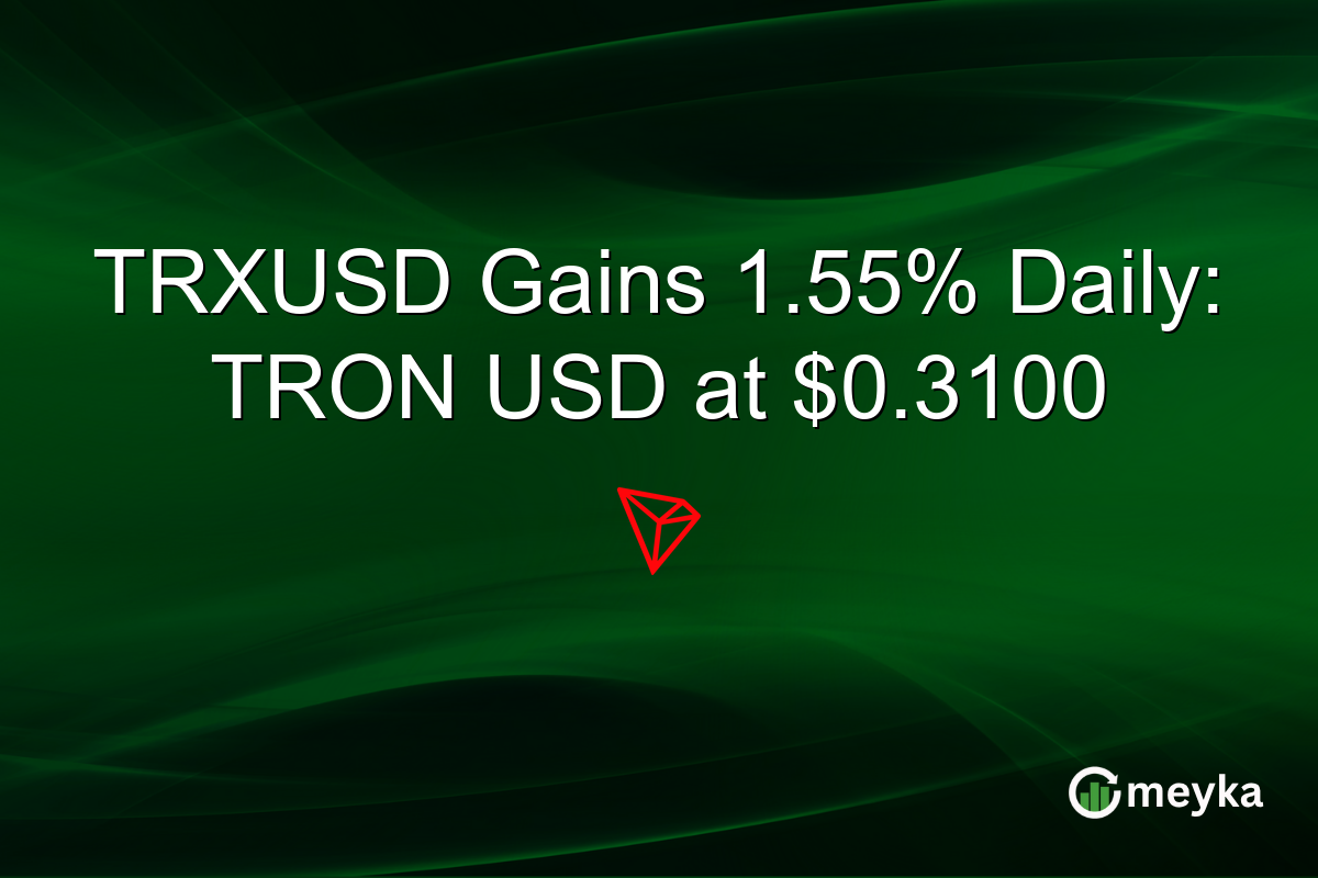 TRXUSD Gains 1.55% Daily: TRON USD at $0.3100