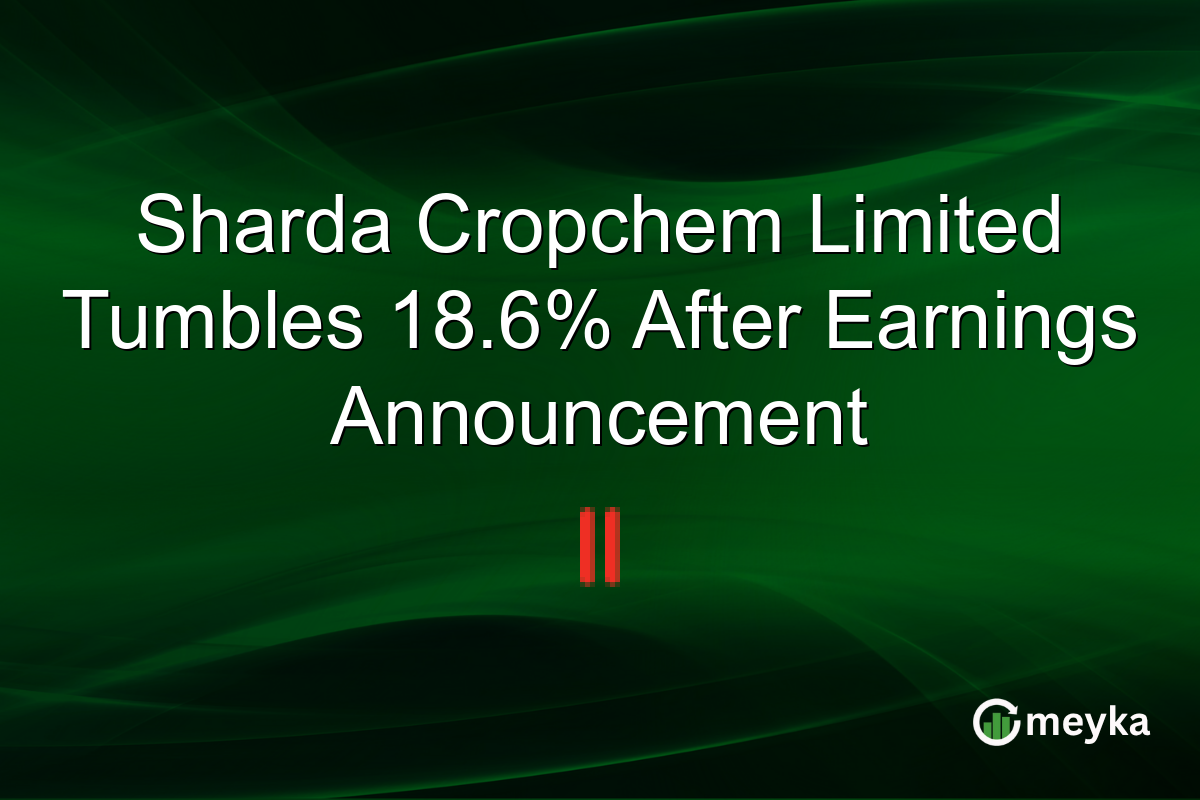 Sharda Cropchem Limited Tumbles 18.6% After Earnings Announcement