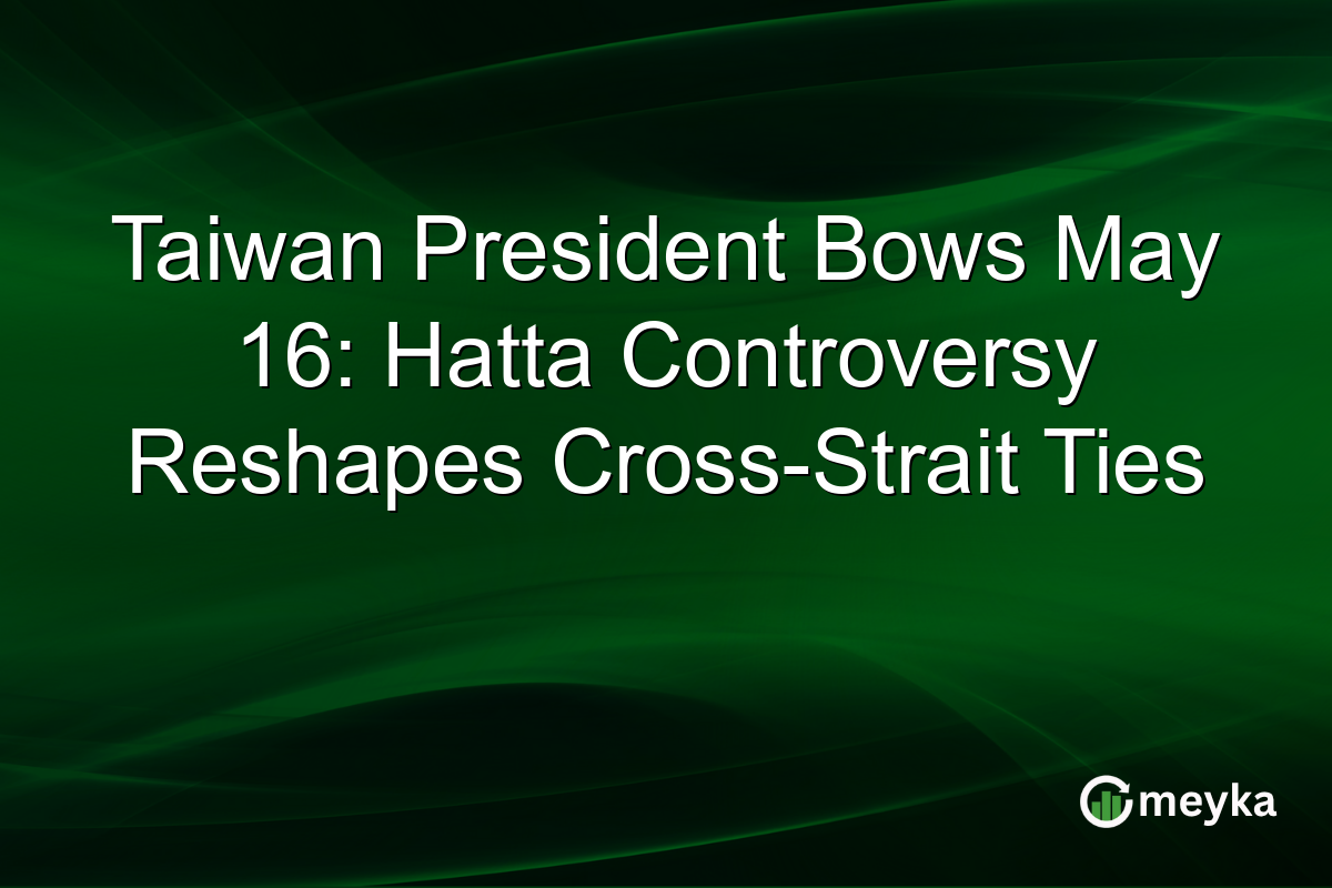 Taiwan President Bows May 16: Hatta Controversy Reshapes Cross-Strait Ties