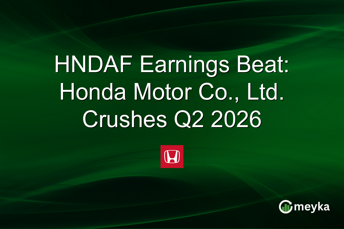 HNDAF Earnings Beat: Honda Motor Co., Ltd. Crushes Q2 2026