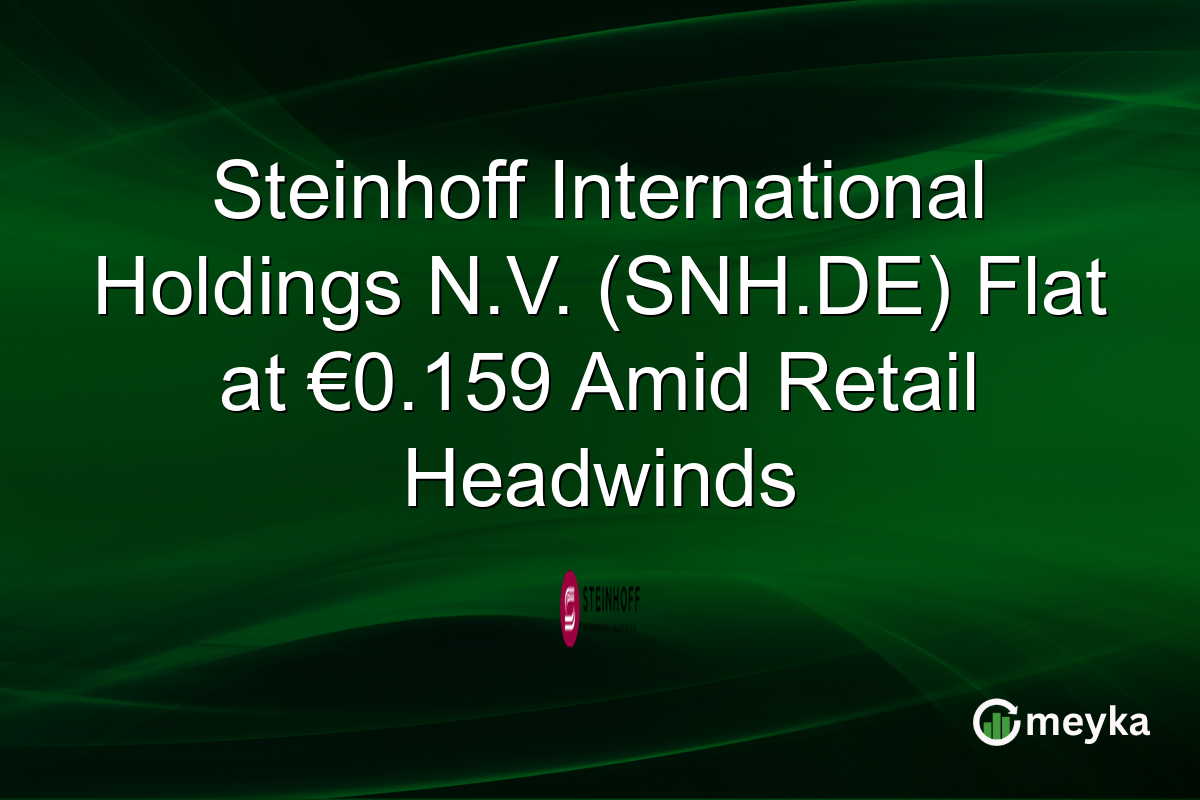 Steinhoff International Holdings N.V. (SNH.DE) Flat at €0.159 Amid Retail Headwinds