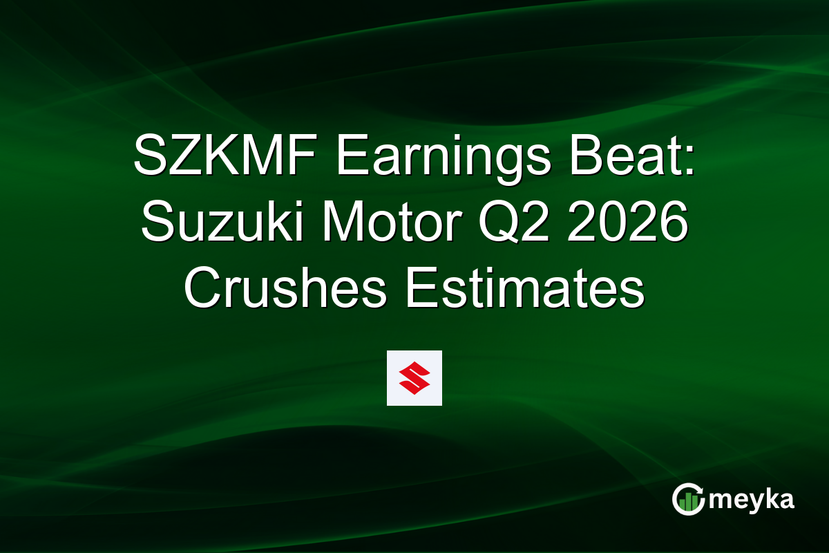 SZKMF Earnings Beat: Suzuki Motor Q2 2026 Crushes Estimates
