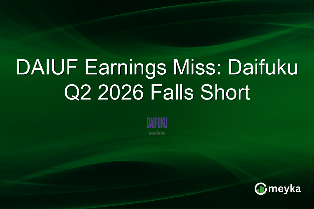 DAIUF Earnings Miss: Daifuku Q2 2026 Falls Short