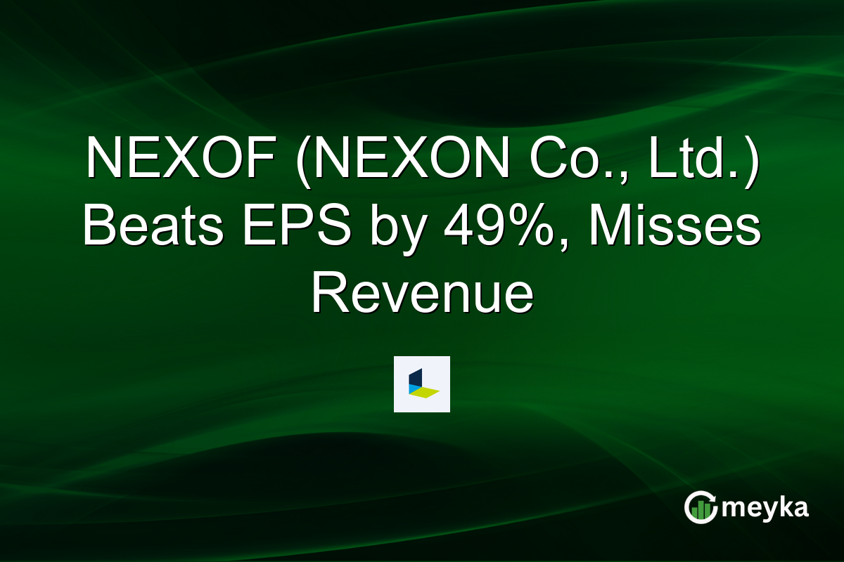 NEXOF (NEXON Co., Ltd.) Beats EPS by 49%, Misses Revenue