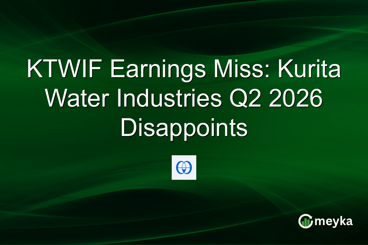 KTWIF Earnings Miss: Kurita Water Industries Q2 2026 Disappoints