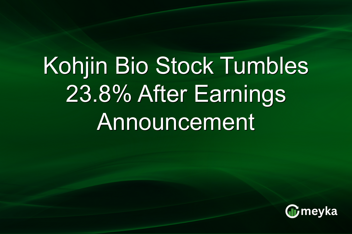 Kohjin Bio Stock Tumbles 23.8% After Earnings Announcement