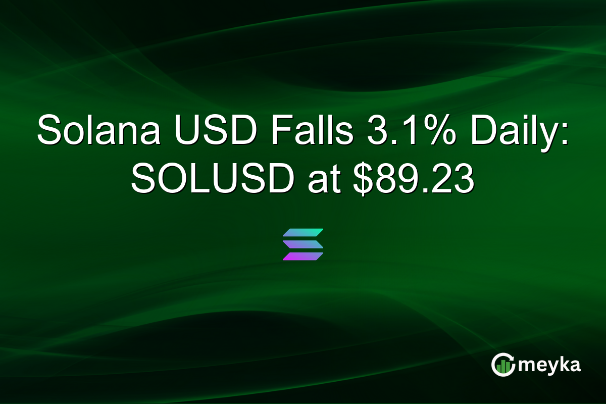 Solana USD Falls 3.1% Daily: SOLUSD at $89.23