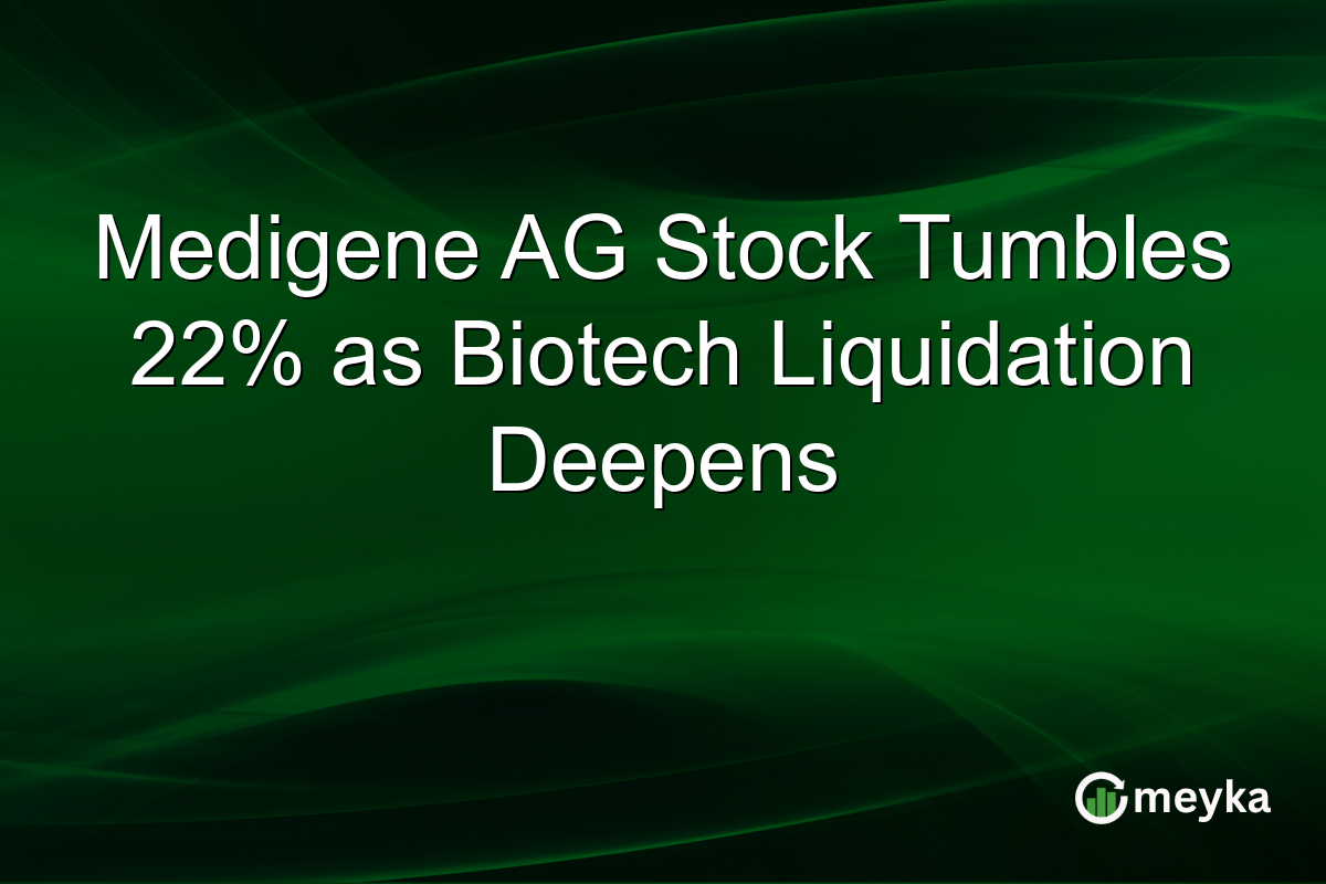 Medigene AG Stock Tumbles 22% as Biotech Liquidation Deepens