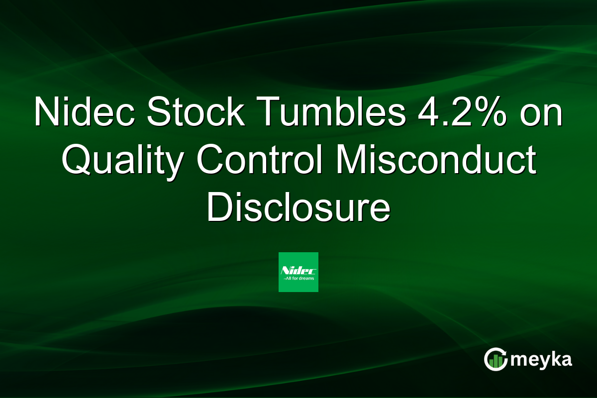 Nidec Stock Tumbles 4.2% on Quality Control Misconduct Disclosure