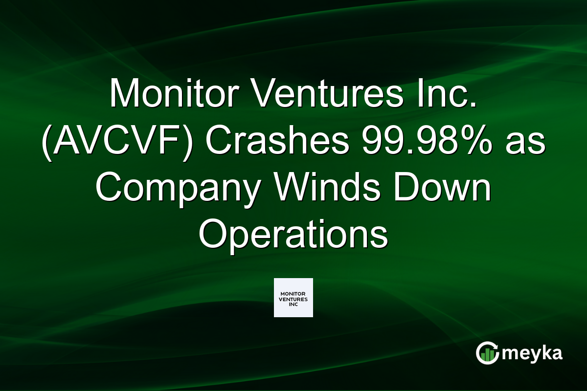Monitor Ventures Inc. (AVCVF) Crashes 99.98% as Company Winds Down Operations