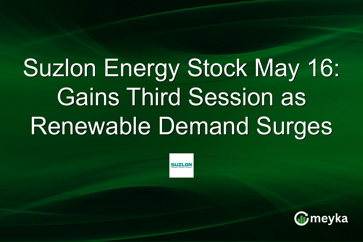Suzlon Energy Stock May 16: Gains Third Session as Renewable Demand Surges