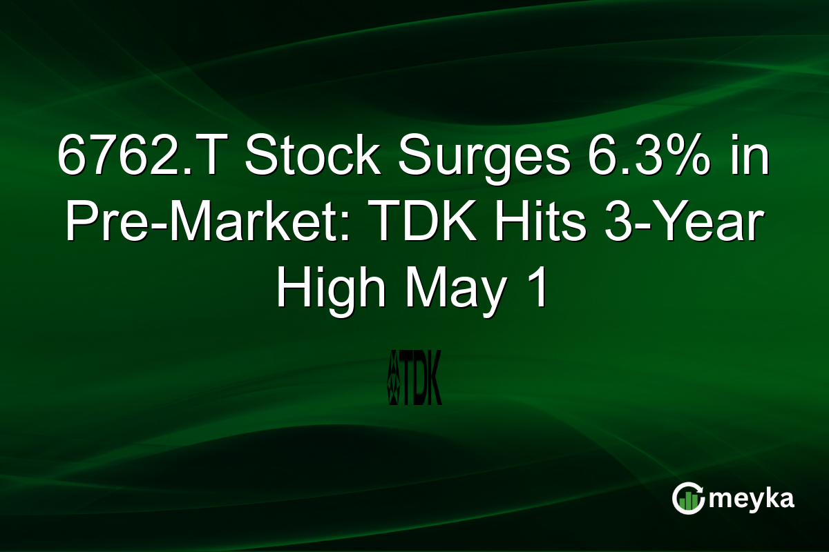 6762.T Stock Surges 6.3% in Pre-Market: TDK Hits 3-Year High May 1