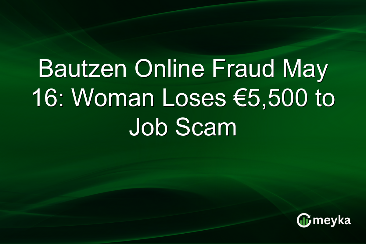 Bautzen Online Fraud May 16: Woman Loses €5,500 to Job Scam