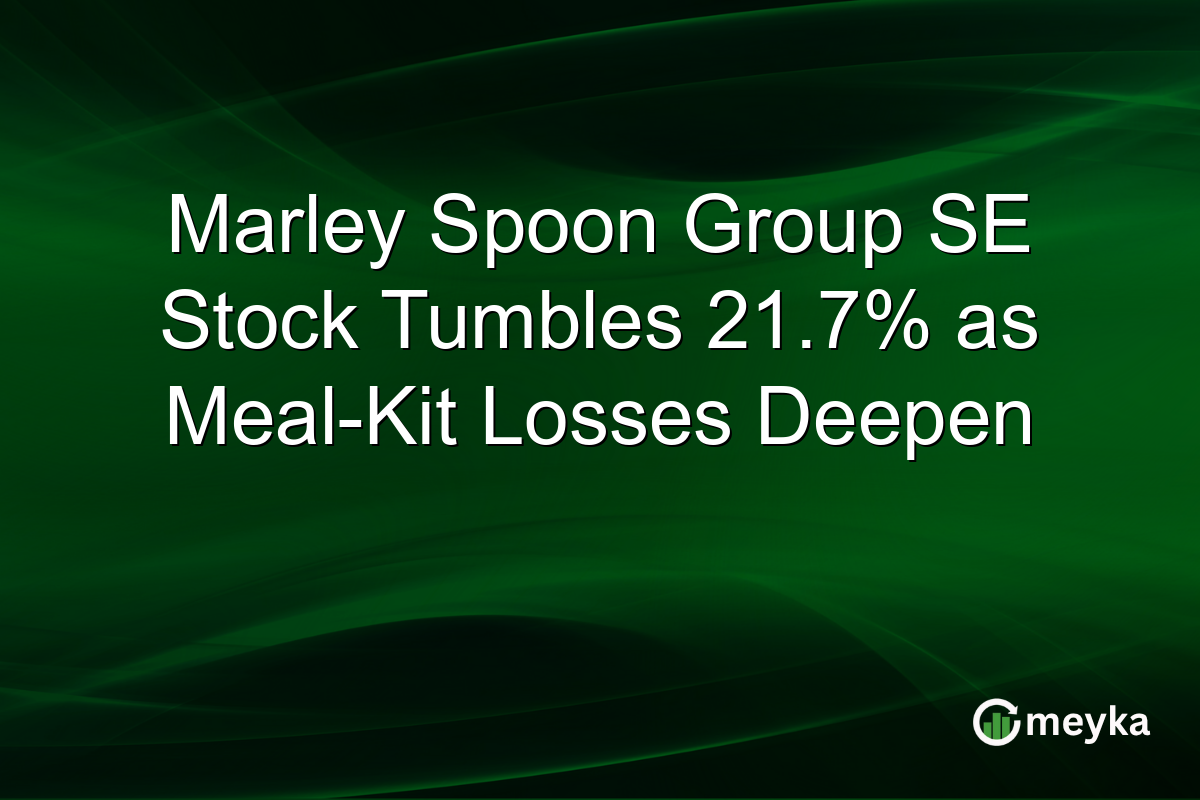 Marley Spoon Group SE Stock Tumbles 21.7% as Meal-Kit Losses Deepen