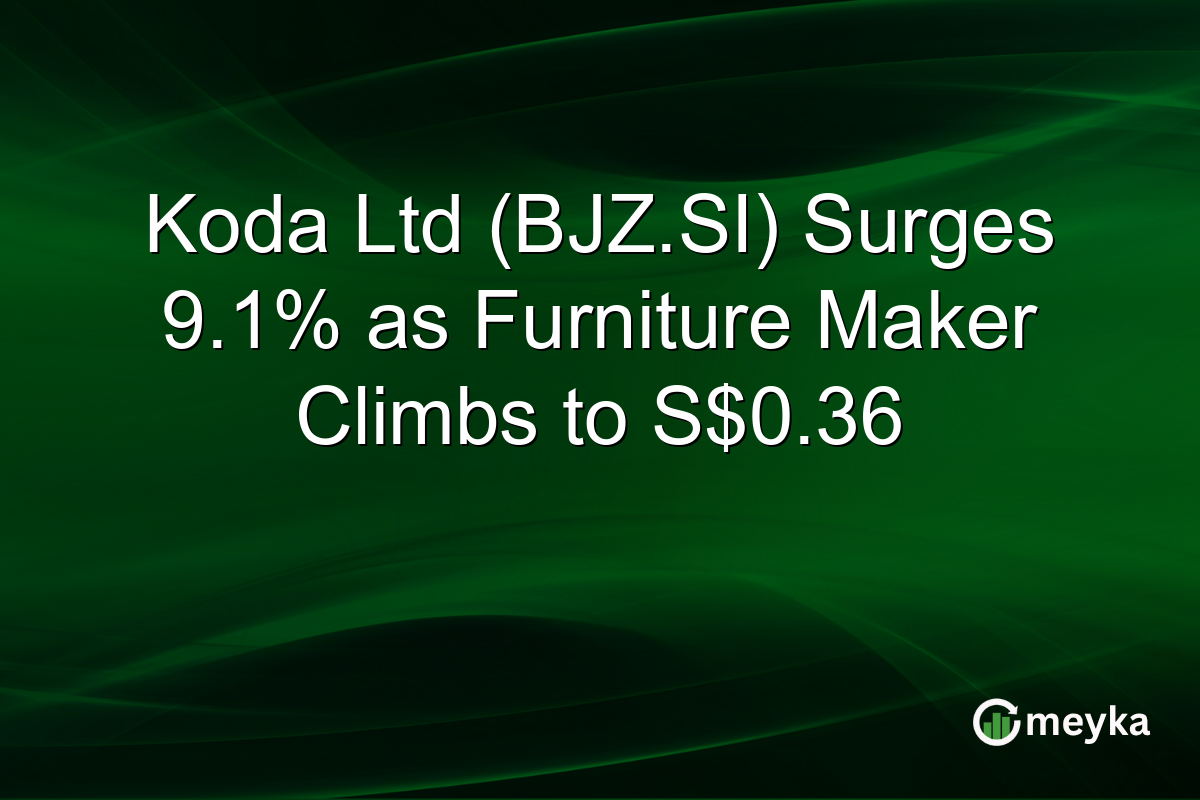 Koda Ltd (BJZ.SI) Surges 9.1% as Furniture Maker Climbs to S$0.36