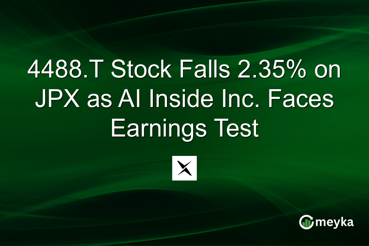 4488.T Stock Falls 2.35% on JPX as AI Inside Inc. Faces Earnings Test